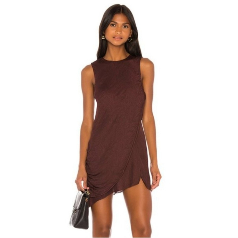 L'Academie The Grazielle Mini Dress Size XXS  Maroon Burgundy Brown